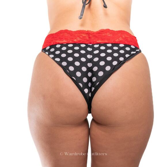 Polkadot & Lace Pucker Back Bikini - Picture 9 of 14